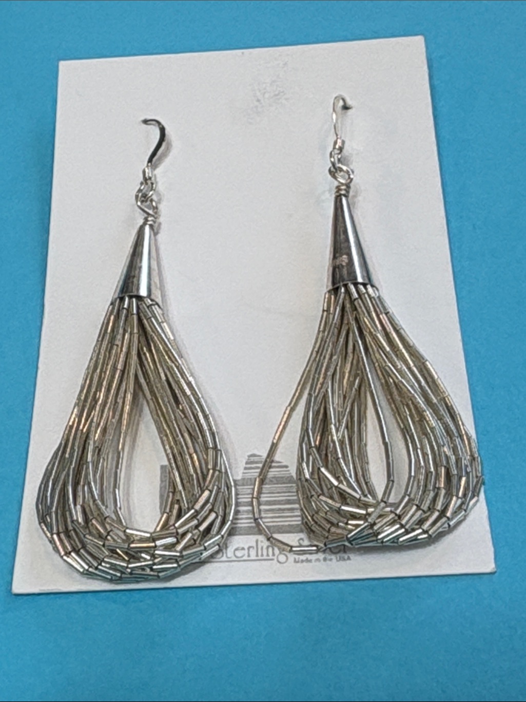 Sterling Silver Multi-Strand Liquid Silver Earrings
